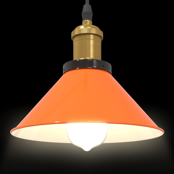 Lampada Sospensione Regolabile E27 Arancio Lucido Ø22cm Metallo 4103448