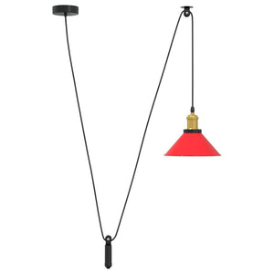 Lampada Sospensione Regolabile E27 Rosso Lucido Ø22 cm Metallo 4103449