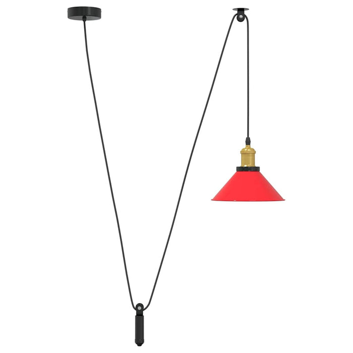 Lampada Sospensione Regolabile E27 Rosso Lucido Ø22 cm Metallo 4103449