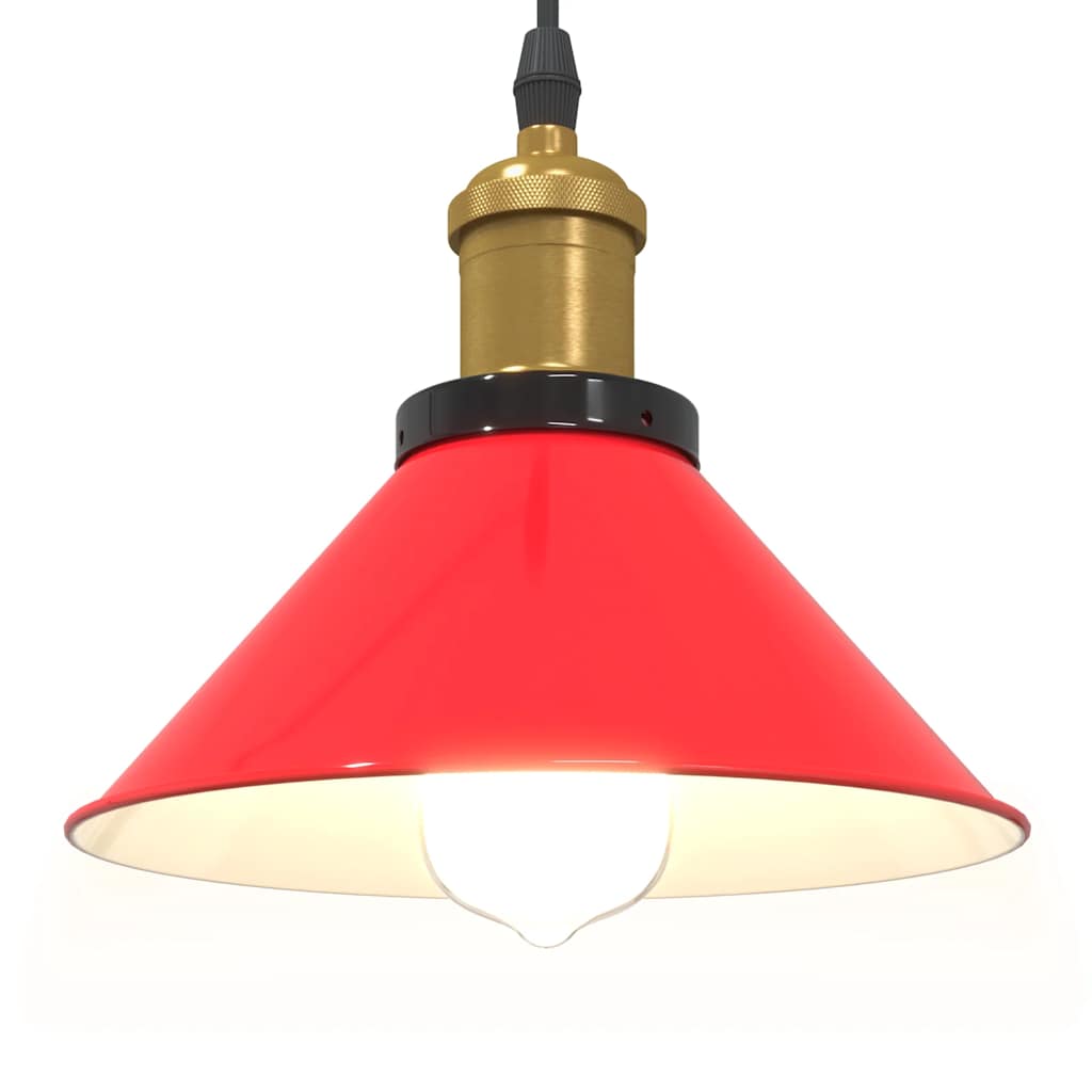 Lampada Sospensione Regolabile E27 Rosso Lucido Ø22 cm Metallo 4103449