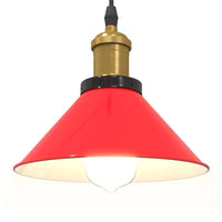Lampada Sospensione Regolabile E27 Rosso Lucido Ø22 cm Metallo 4103449