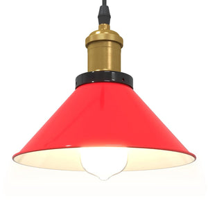 vidaXL Lampada Sospensione Regolabile E27 Rosso Lucido Ø22 cm Metallo