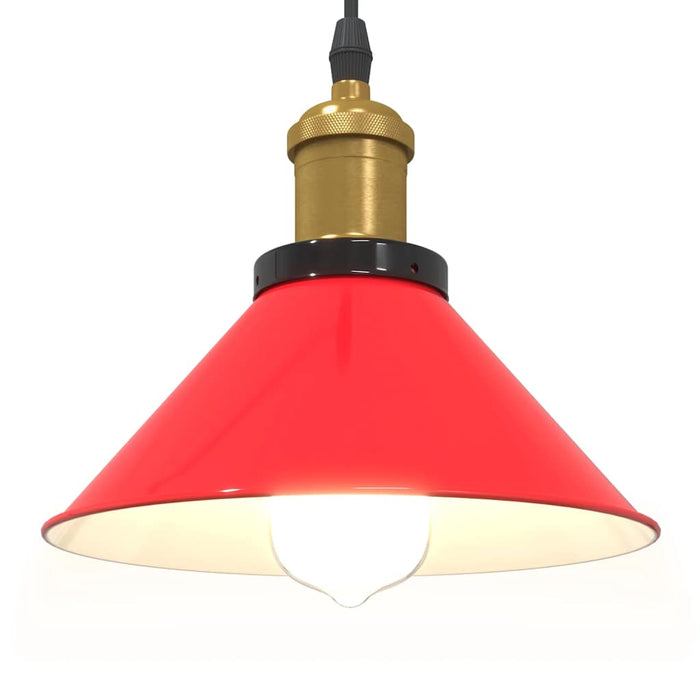 vidaXL Lampada Sospensione Regolabile E27 Rosso Lucido Ø22 cm Metallo