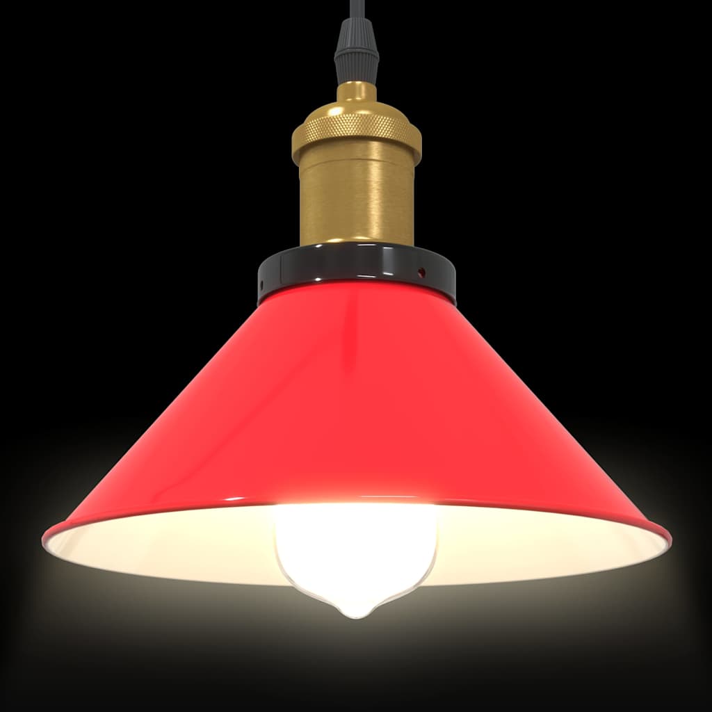 Lampada Sospensione Regolabile E27 Rosso Lucido Ø22 cm Metallo 4103449