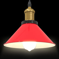 Lampada Sospensione Regolabile E27 Rosso Lucido Ø22 cm Metallo 4103449