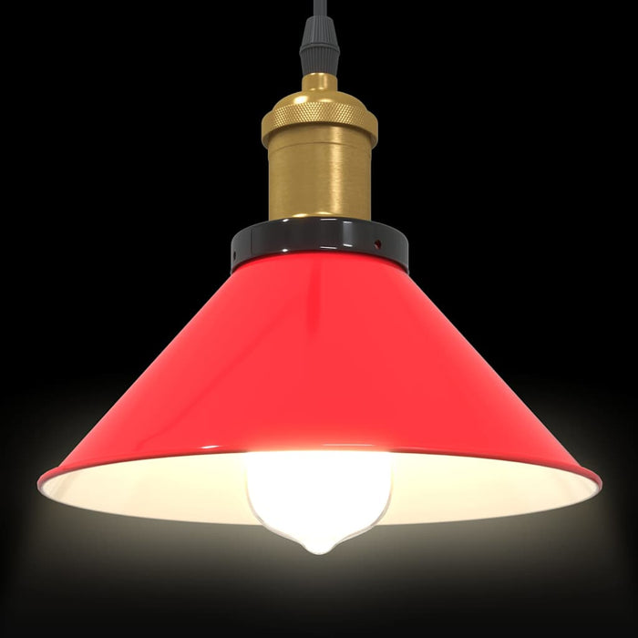 Lampada Sospensione Regolabile E27 Rosso Lucido Ø22 cm Metallo 4103449