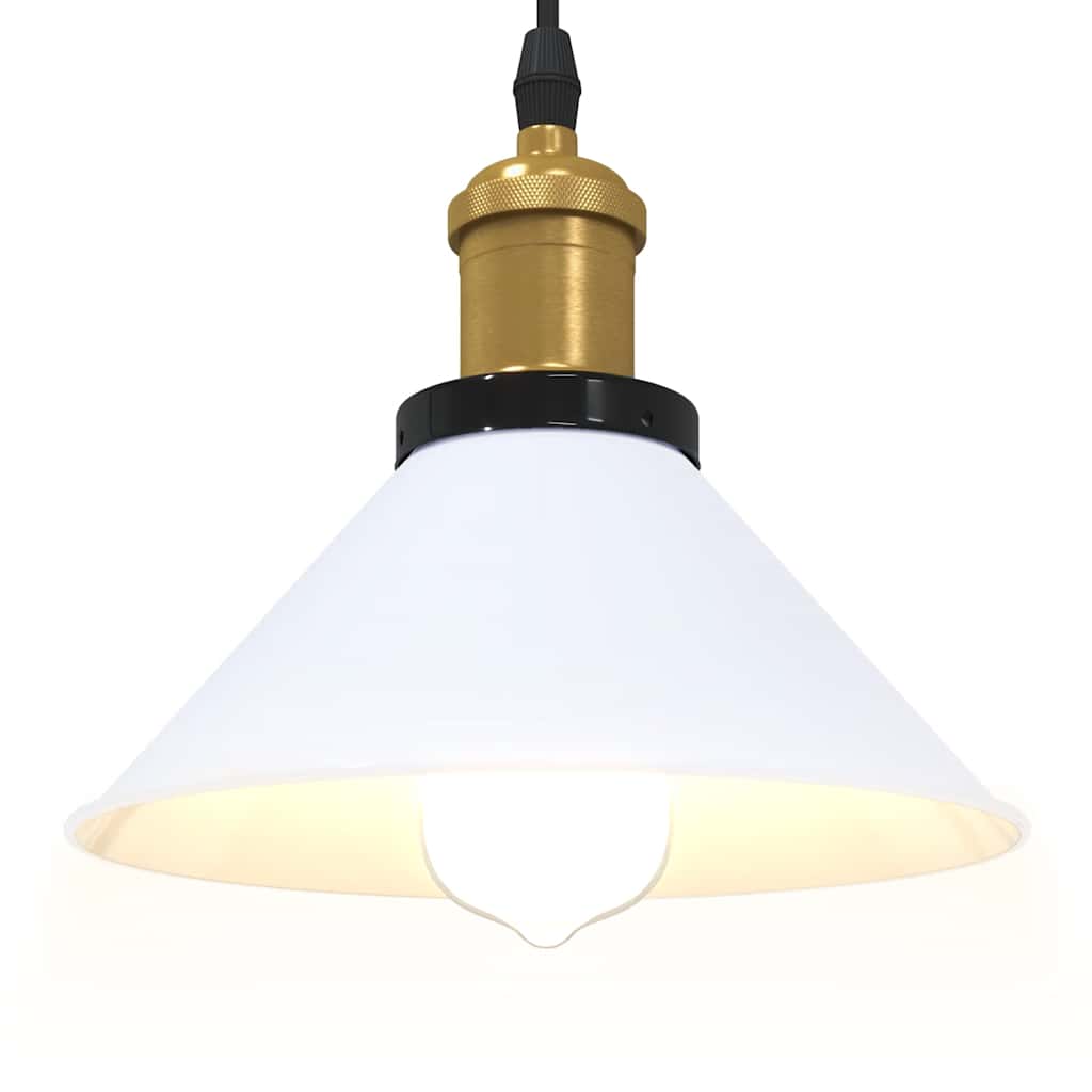 Lampada Sospensione Regolabile E27 Bianco Lucido Ø22cm Metallo 4103450