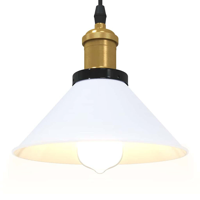 Lampada Sospensione Regolabile E27 Bianco Lucido Ø22cm Metallo 4103450