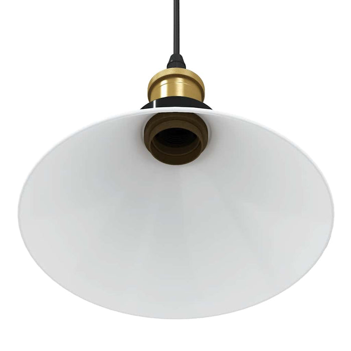 Lampada Sospensione Regolabile E27 Bianco Lucido Ø22cm Metallo 4103450