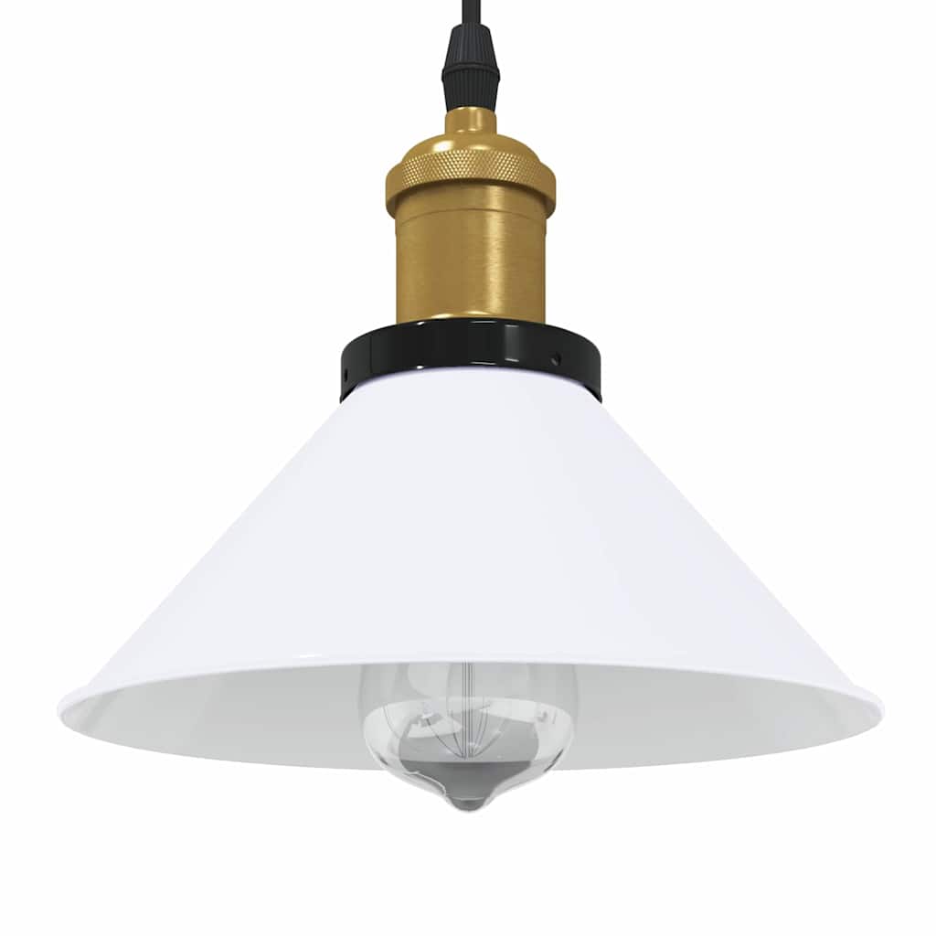 Lampada Sospensione Regolabile E27 Bianco Lucido Ø22cm Metallo 4103450