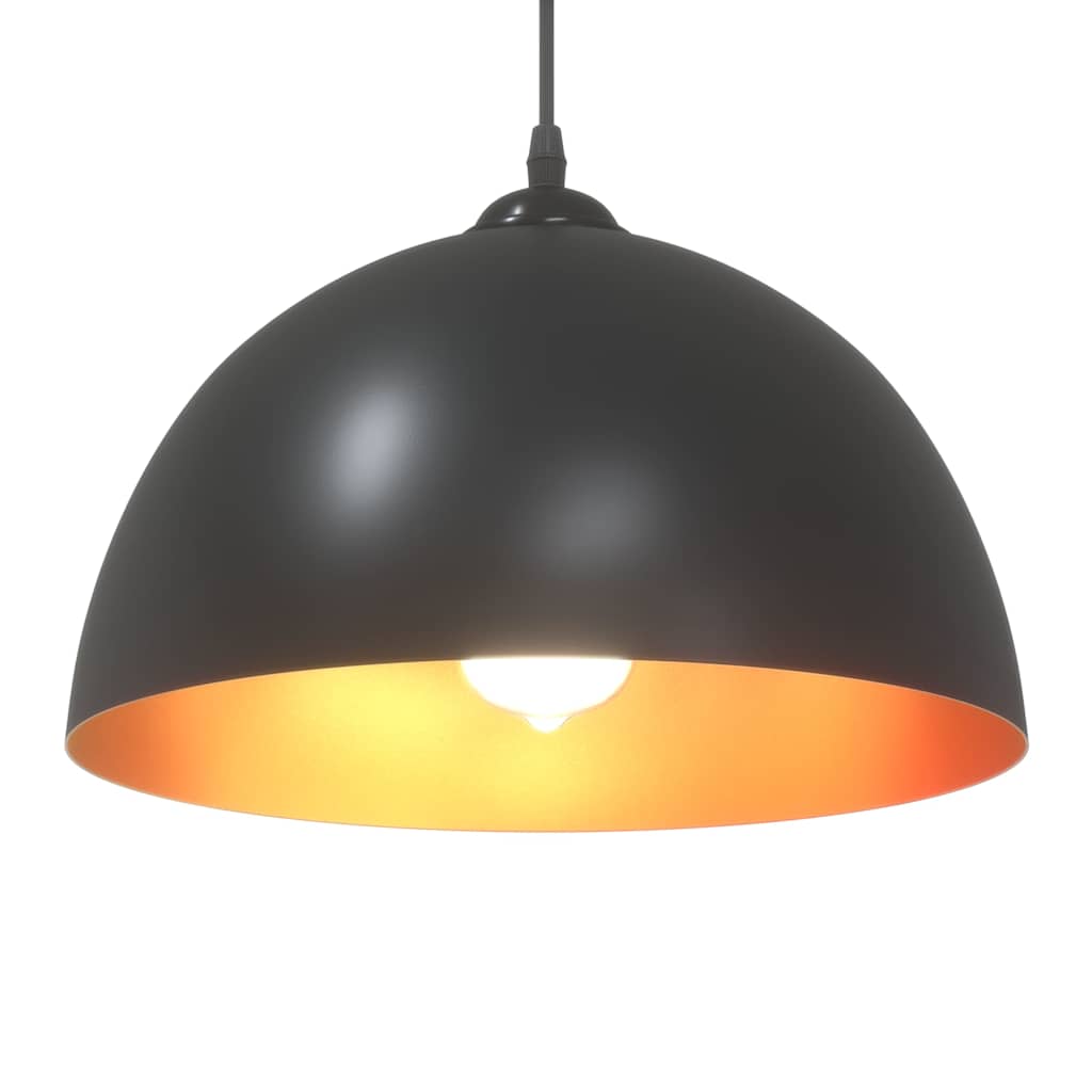 Lampada a Sospensione 2 pz Regolabile E27 Nero Ø 30 cm Metallo 4103451