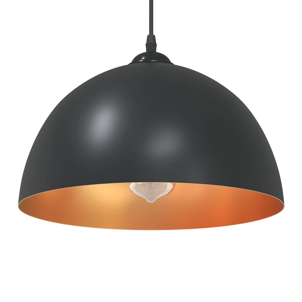 Lampada a Sospensione 2 pz Regolabile E27 Nero Ø 30 cm Metallo 4103451