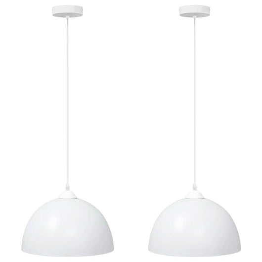 Lampada a Sospensione 2 pz Regolabile E27 Bianco Ø 30cm Metallo 4103452