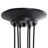 Lampada a Sospensione con 6 Portalampada E27 in Metallo Nero 4103455