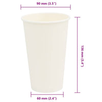 Bicchieri da Caffè in Carta 1000 pz 16oz 400ml Bianco 4102793