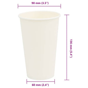 Bicchieri da Caffè in Carta 1000 pz 16oz 400ml Bianco 4102793