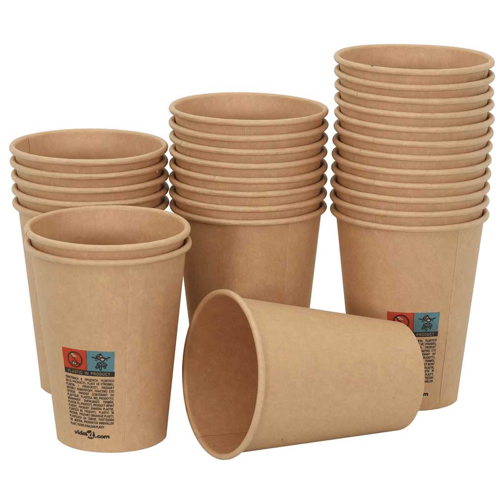 vidaXL Bicchieri da Caffè in Carta 1000 pz 12oz 300ml Marrone