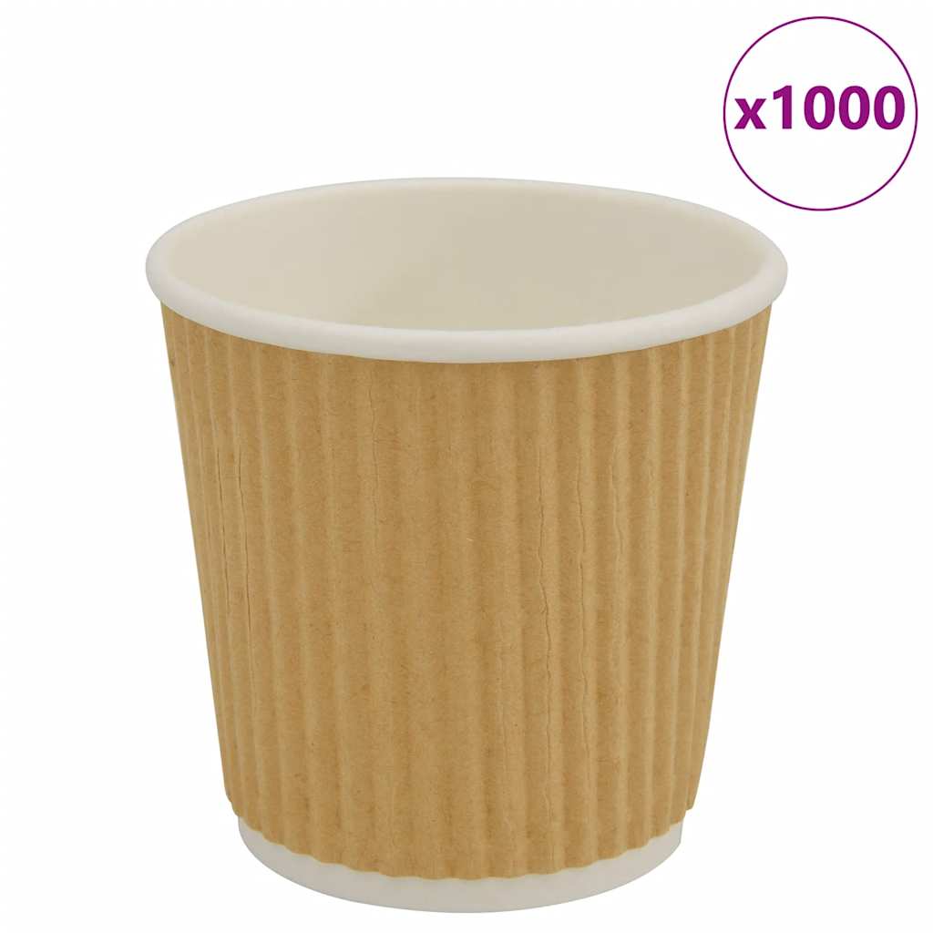 Bicchieri da Caffè in Carta 1000 pz 4oz 100ml Marrone 4102798