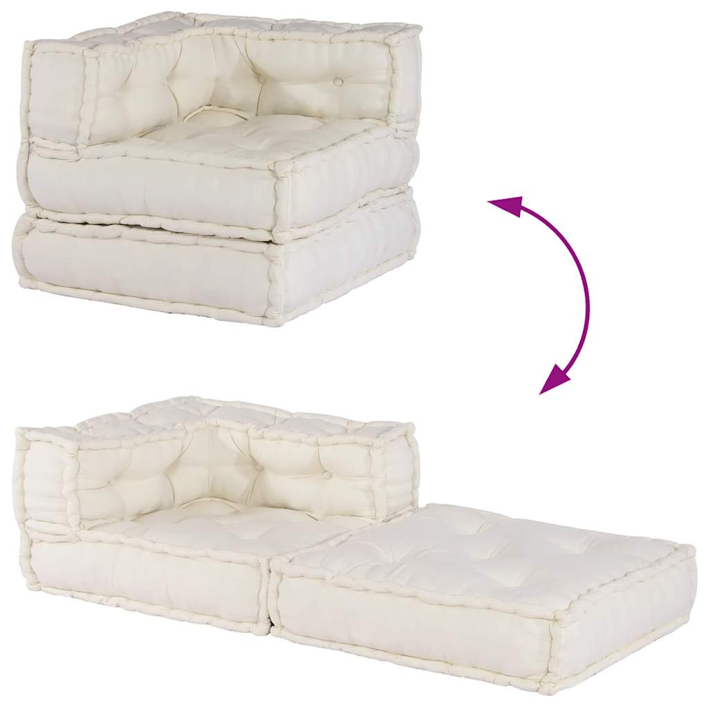 Pouf Modulare Crema 70x70x54 in Tessuto