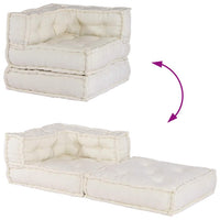 Pouf Modulare Crema 70x70x54 in Tessuto