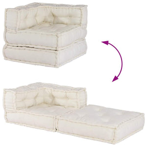 Pouf Modulare Crema 70x70x54 in Tessuto