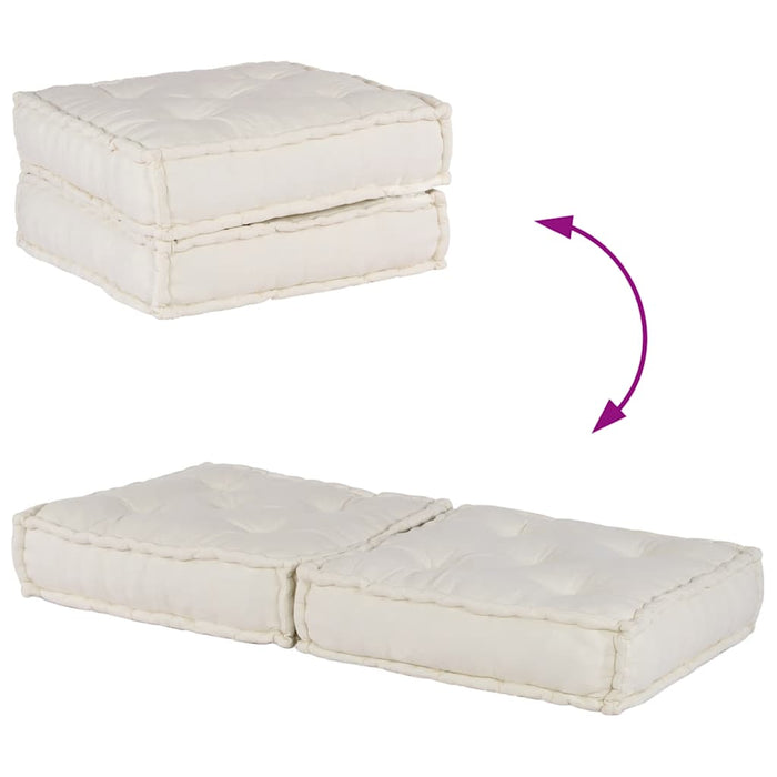 Pouf Modulare Crema 70x70x36 in Tessuto