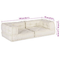 Pouf Modulare Crema 140x70x36 in Tessuto 4019024