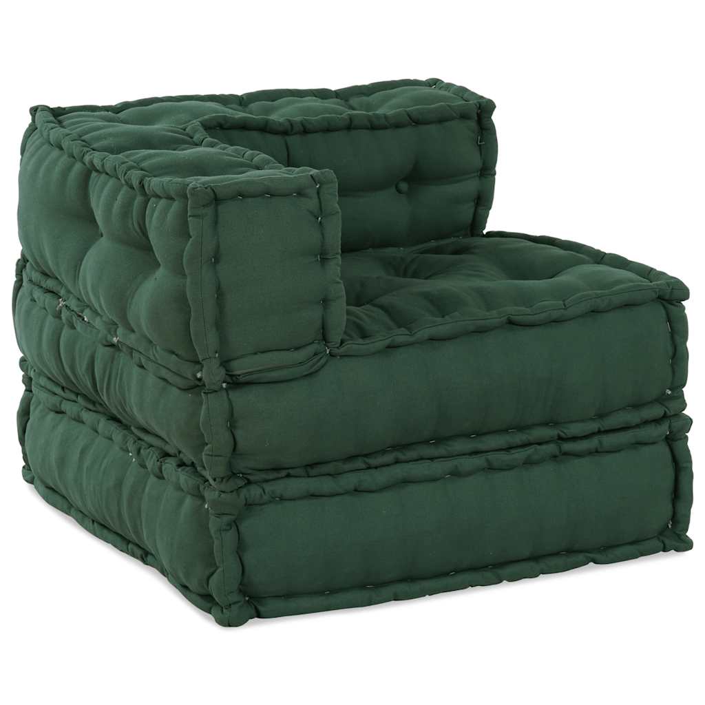 vidaXL Pouf Modulare Verde 70x70x54 in Tessuto