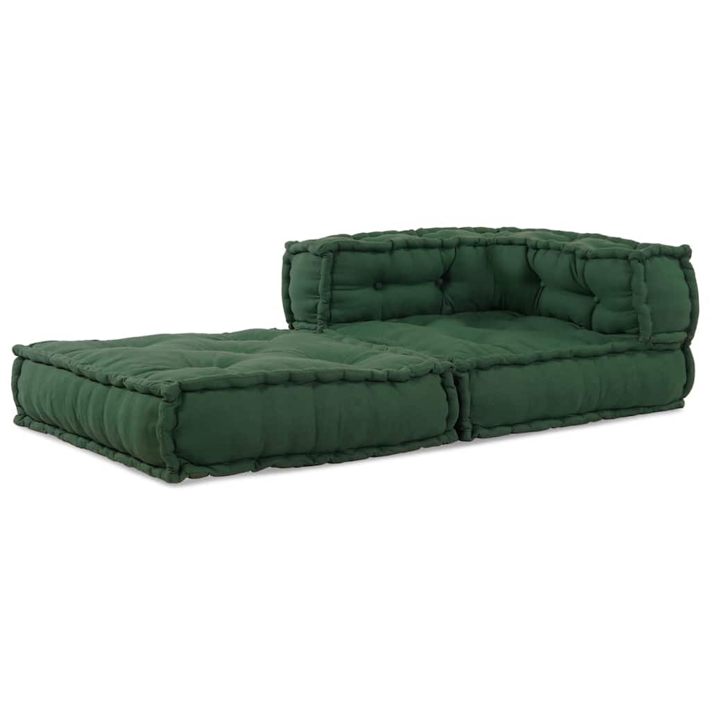 vidaXL Pouf Modulare Verde 70x70x54 in Tessuto