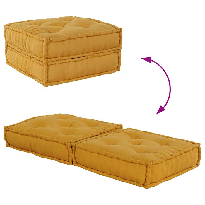 Divano Componibile-Sofa Modulare-Divanetto Giallo 70x70x36 in Tessuto