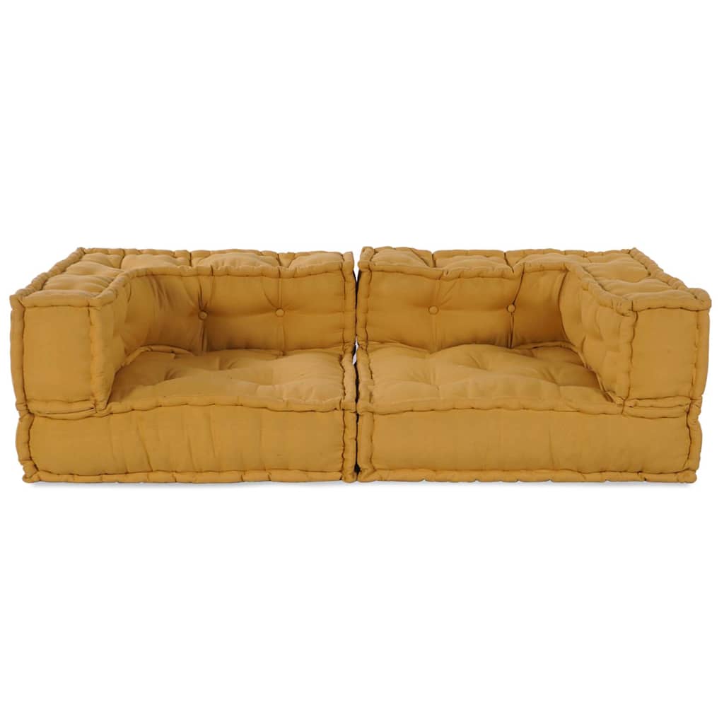 vidaXL Pouf Modulare Giallo 140x70x36 in Tessuto