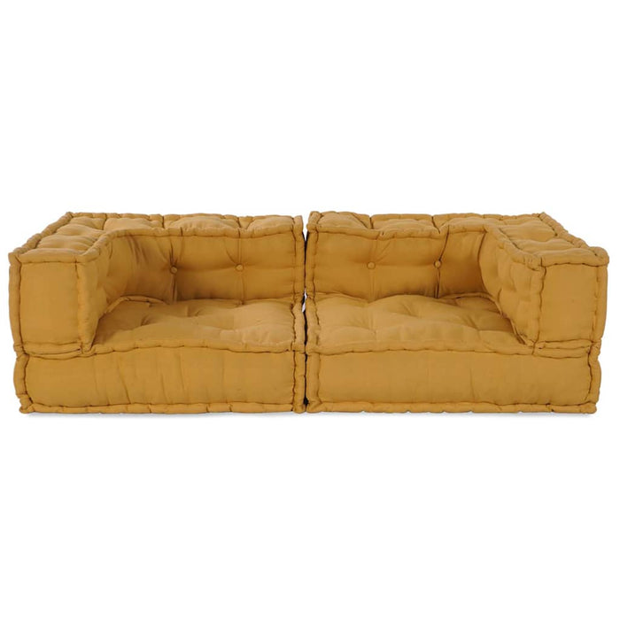 vidaXL Pouf Modulare Giallo 140x70x36 in Tessuto