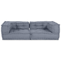 Divano modulare 2 pcs Grigio 140 x 70 x 36 cm Tessuto 4019048