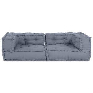 Divano modulare 2 pcs Grigio 140 x 70 x 36 cm Tessuto 4019048