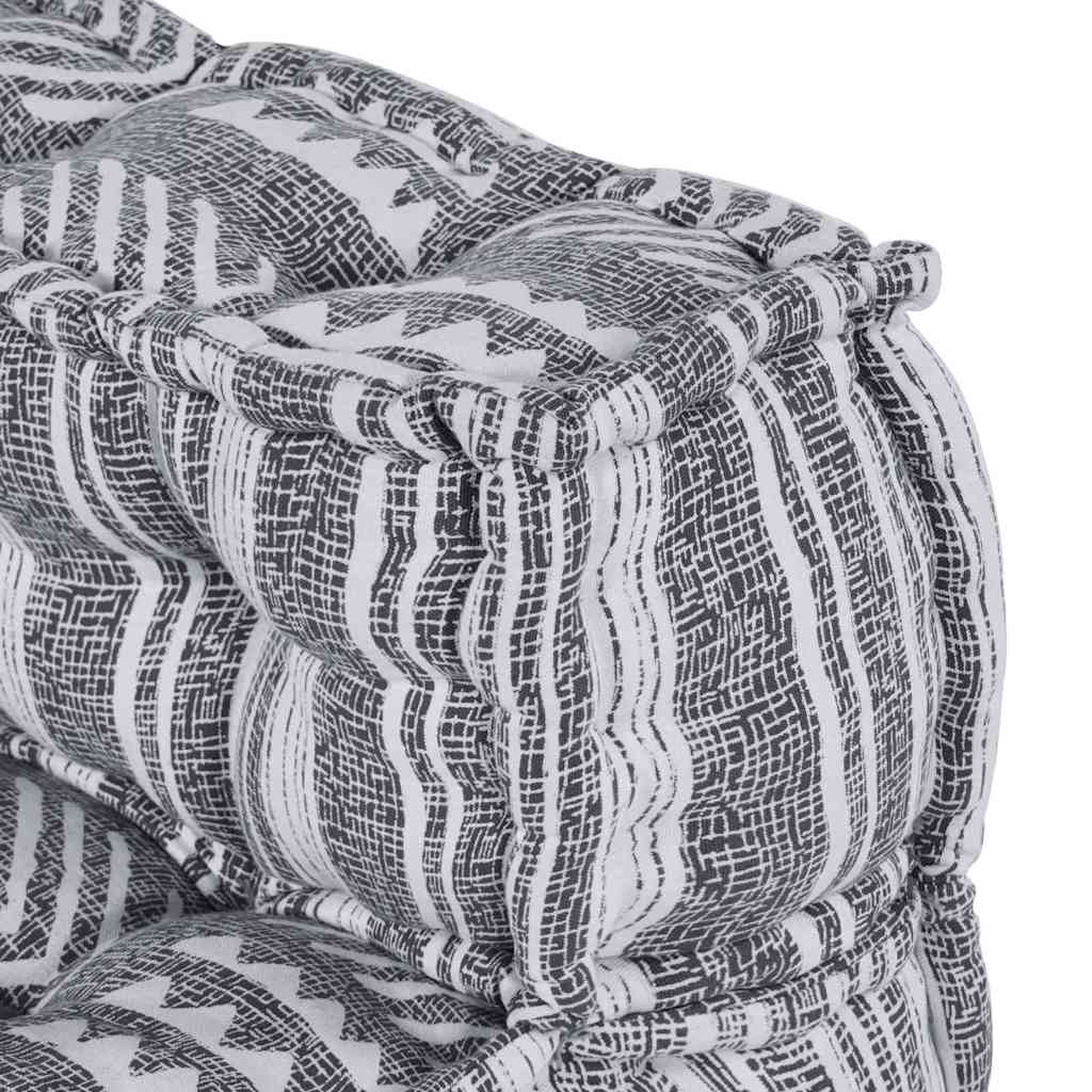 vidaXL Pouffe Rigato Grigio 70 x 70 x 54 cm Tessuto