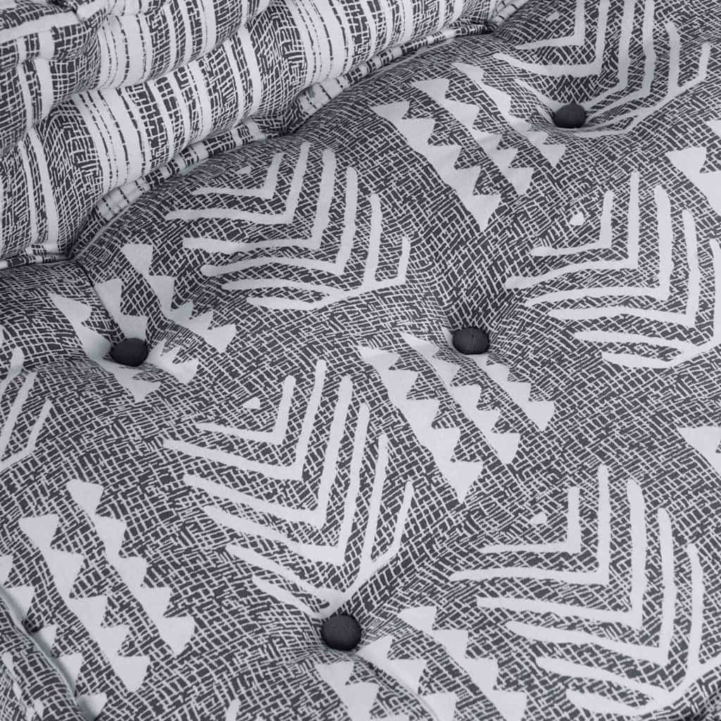 vidaXL Pouffe Rigato Grigio 70 x 70 x 54 cm Tessuto