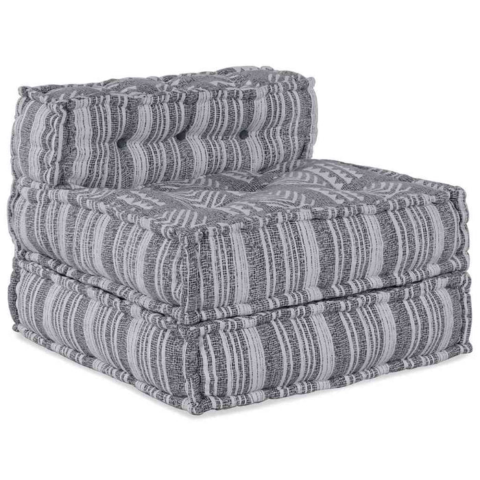 vidaXL Pouffe Rigato Grigio 70 x 70 x 54 cm Tessuto