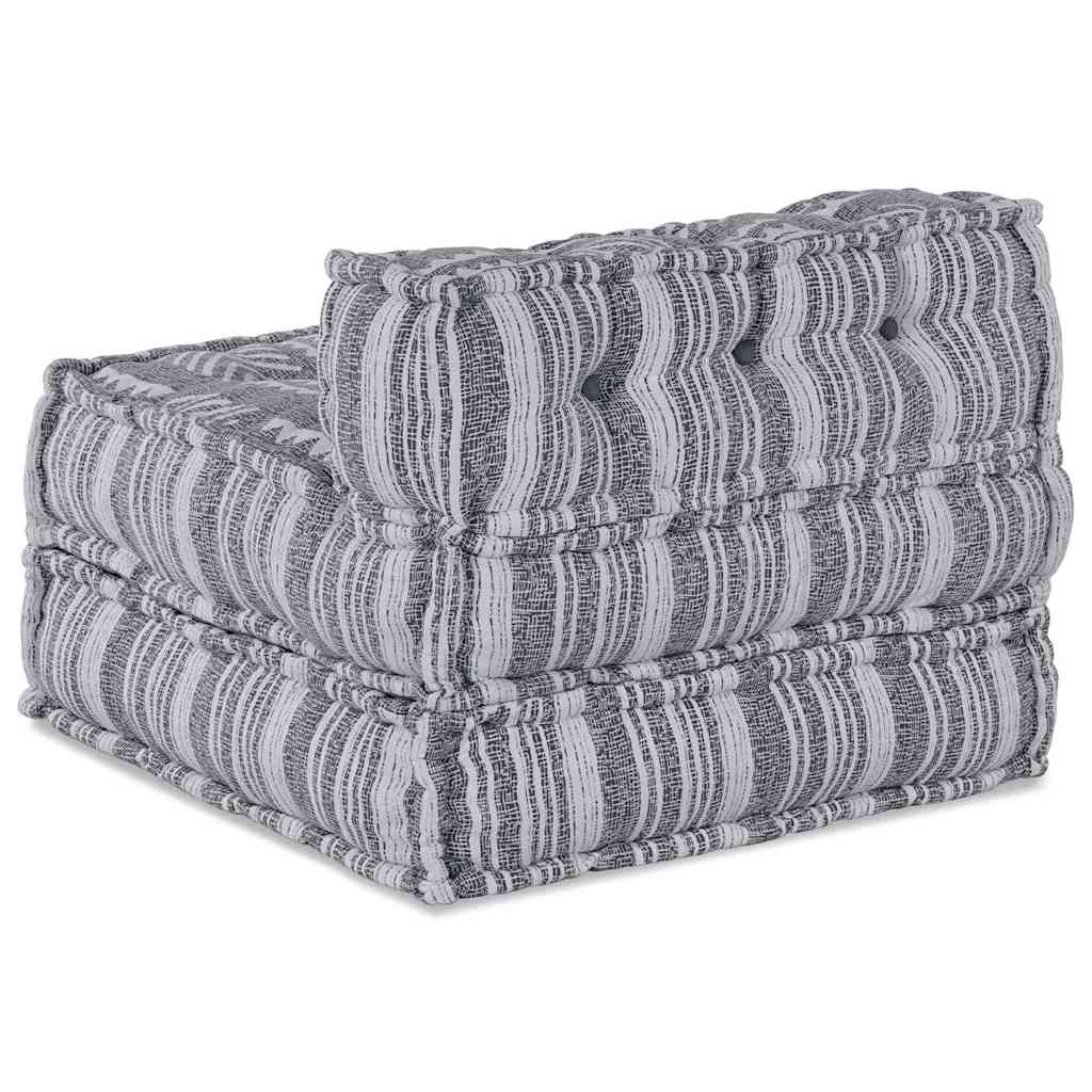 vidaXL Pouffe Rigato Grigio 70 x 70 x 54 cm Tessuto