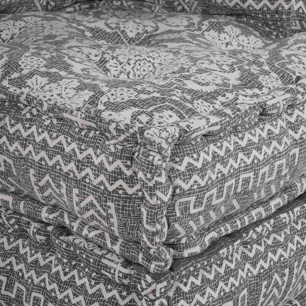 vidaXL Pouffe Geometrico Grigio chiaro 70 x 70 x 54 cm Tessuto