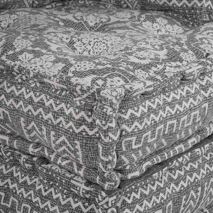 vidaXL Pouffe Geometrico Grigio chiaro 70 x 70 x 54 cm Tessuto