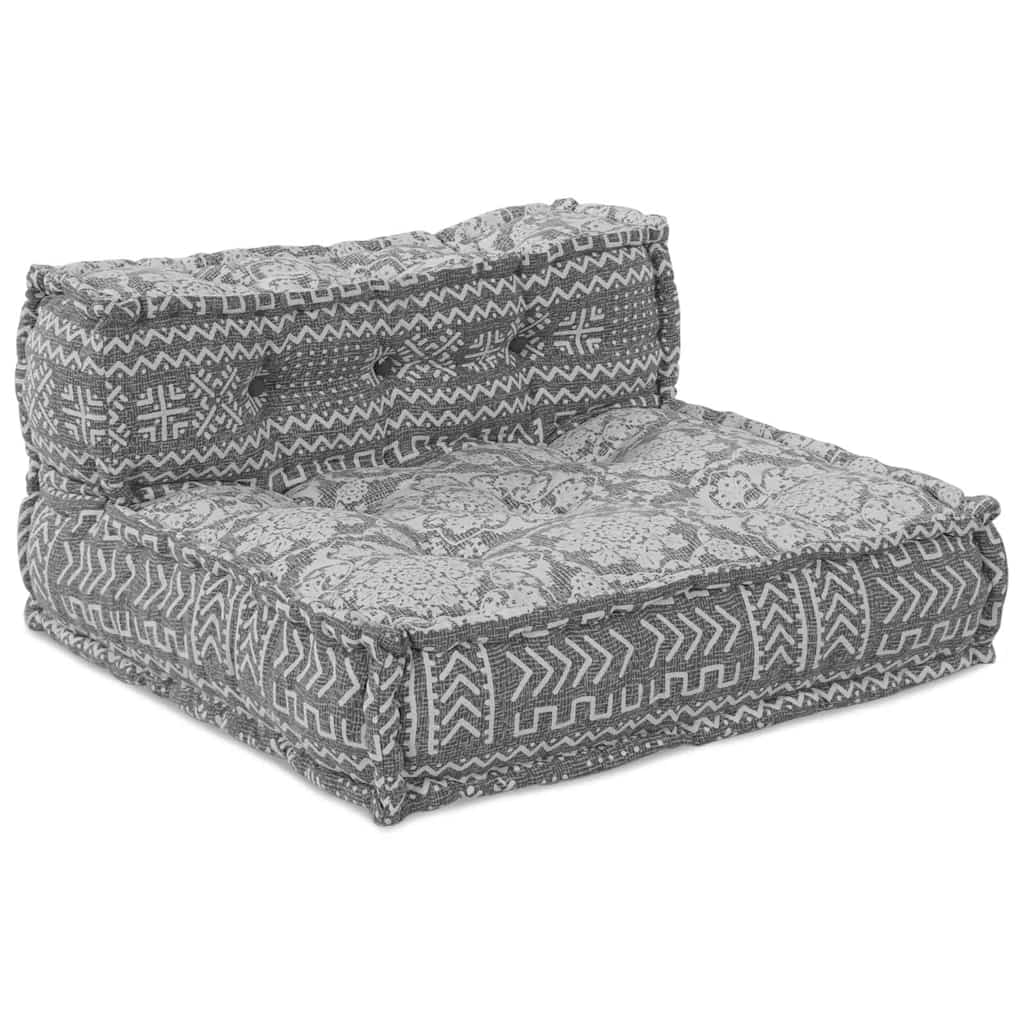 vidaXL Pouffe Geometrico Grigio chiaro 70 x 70 x 54 cm Tessuto