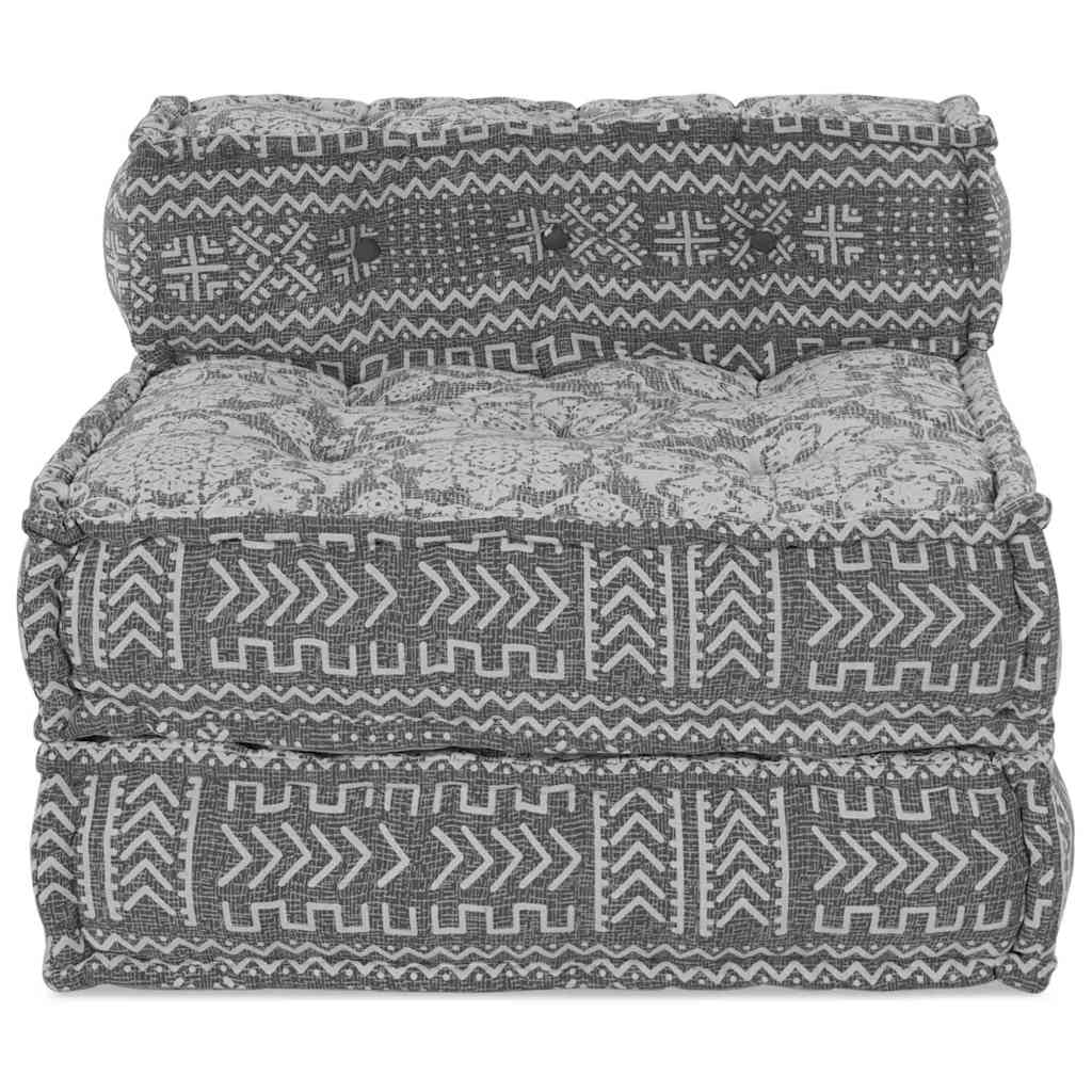 vidaXL Pouffe Geometrico Grigio chiaro 70 x 70 x 54 cm Tessuto