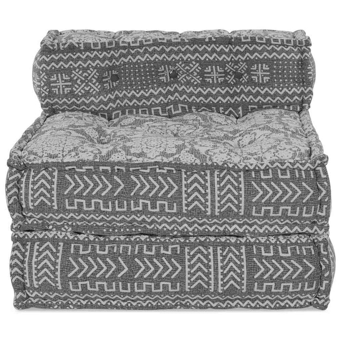 vidaXL Pouffe Geometrico Grigio chiaro 70 x 70 x 54 cm Tessuto