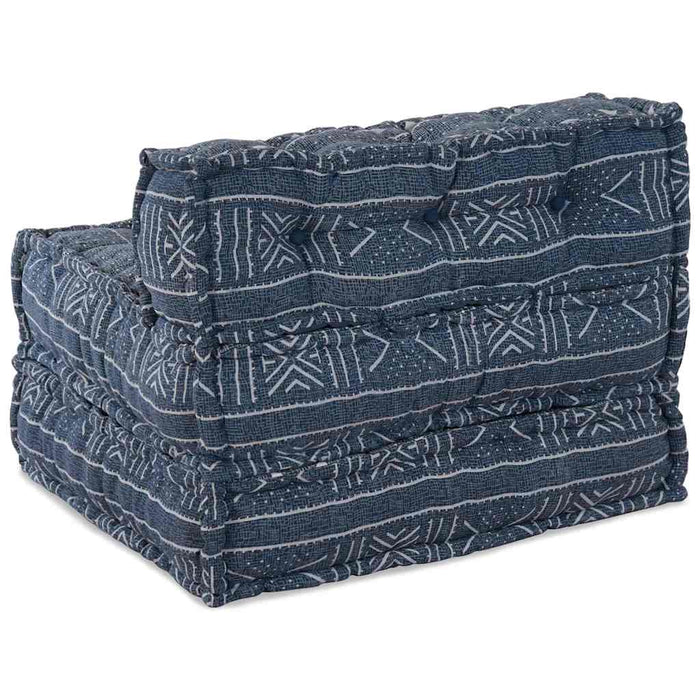 vidaXL Pouffe Geometrico Indaco 70 x 70 x 54 cm Tessuto