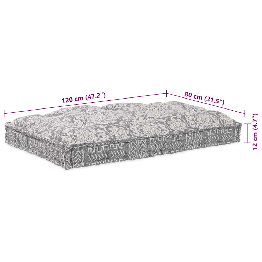 Cuscino per Divano-Cuscini per Sofa Grigio chiaro 120 x 80 x 12 cm Tessuto