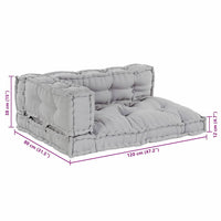 Cuscino per Divano 3 pz-Set di 3 Cuscini per Sofa Grigio Tessuto