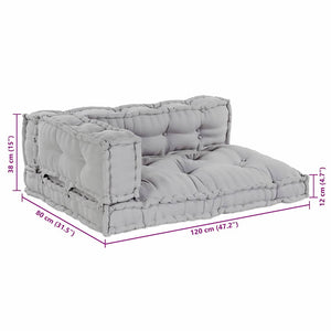 Cuscino per Divano 3 pz-Set di 3 Cuscini per Sofa Grigio Tessuto