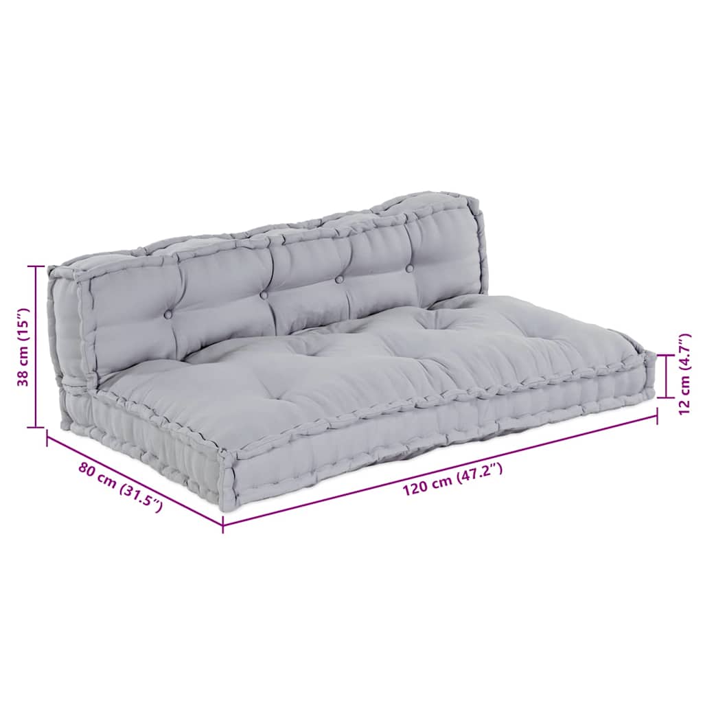 Cuscino per Divano 2 pz-Set di 2 Cuscini per Sofa Grigio Tessuto