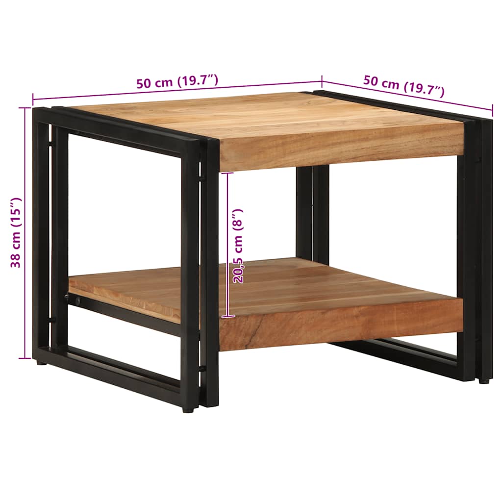 vidaXL Tavolino da Salotto 50x50x38 cm Legno Massello di Acacia