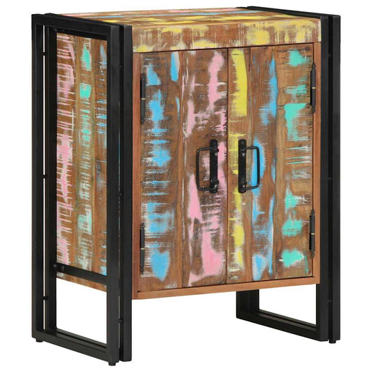 Armadio per Scarpe con porta Nero Legno massello di recupero 4102750